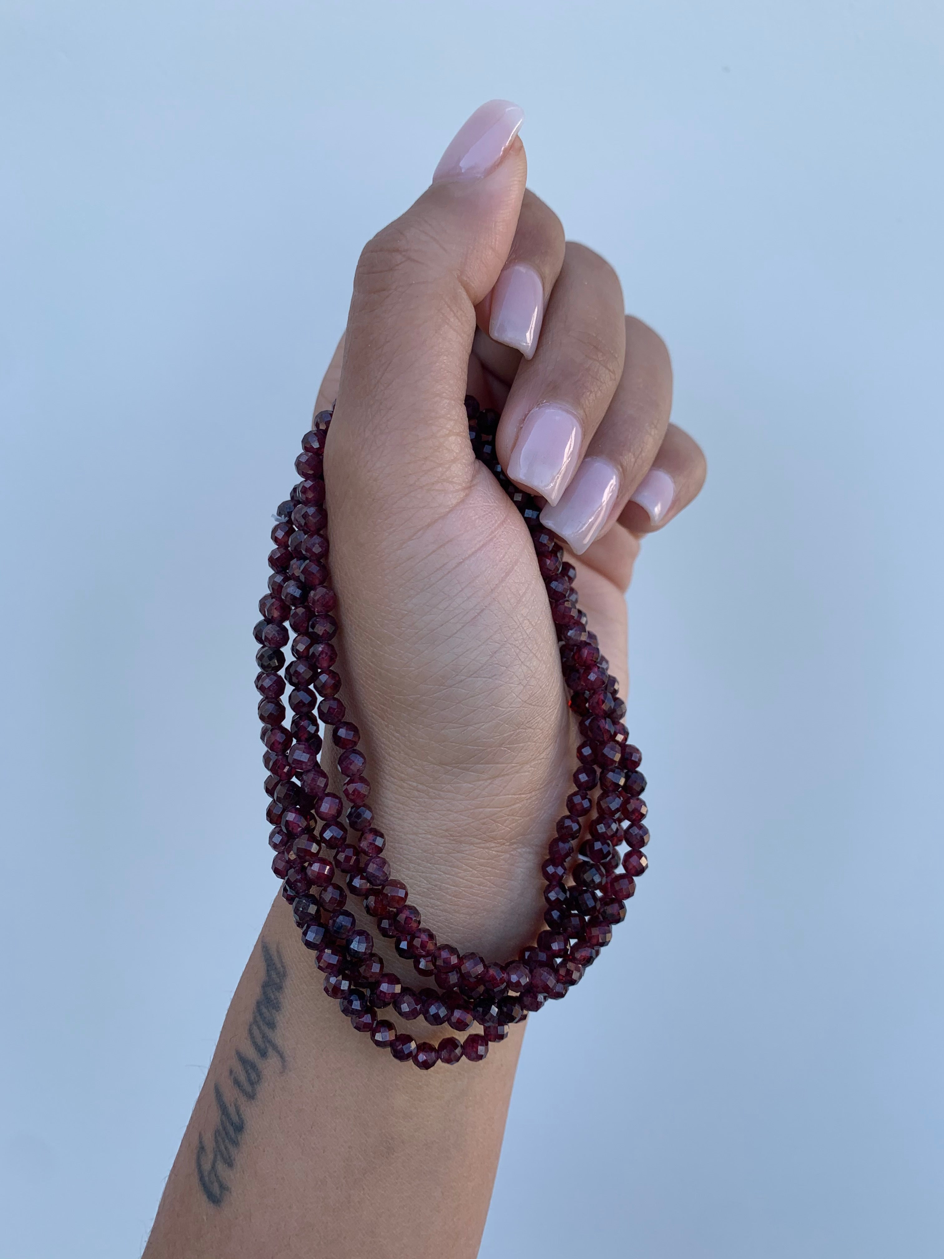 garnet anklet